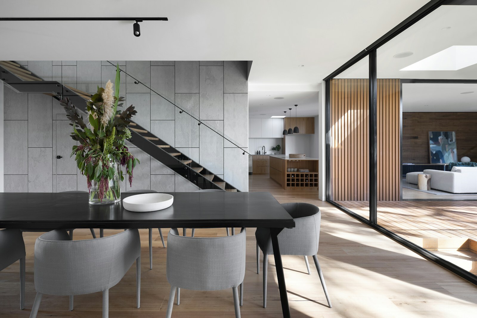 Modern residential interior after post-construction cleaning